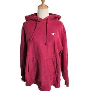 Champion Vintage Reverse Weave Red Hoodie Sweatshirt
